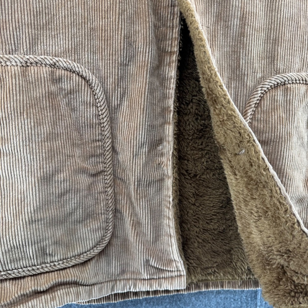 Towncraft Corduroy Jacket Mens L Brown Faux Shearling Lined Vintage Penneys - Picture 7 of 12